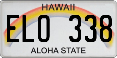 HI license plate ELO338