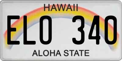 HI license plate ELO340