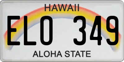 HI license plate ELO349