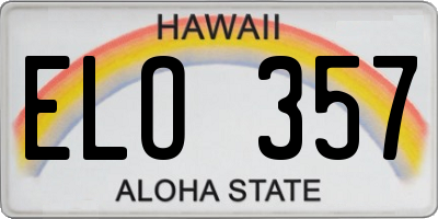 HI license plate ELO357