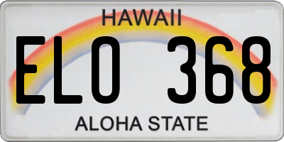 HI license plate ELO368