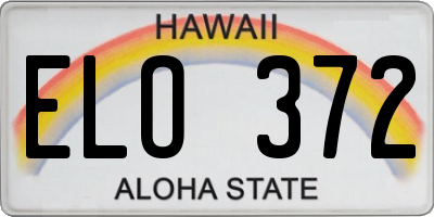 HI license plate ELO372