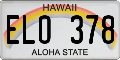 HI license plate ELO378