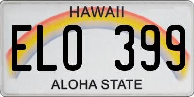 HI license plate ELO399