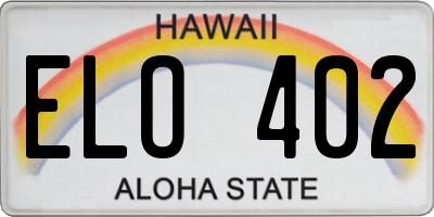 HI license plate ELO402