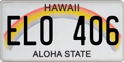 HI license plate ELO406