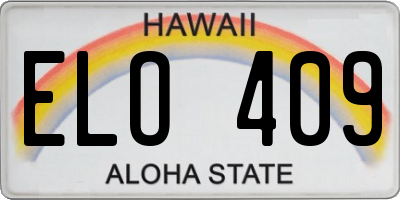 HI license plate ELO409