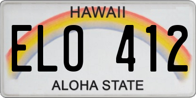 HI license plate ELO412