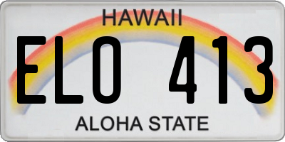 HI license plate ELO413