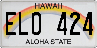 HI license plate ELO424