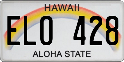 HI license plate ELO428