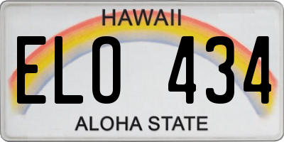 HI license plate ELO434
