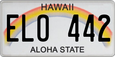 HI license plate ELO442