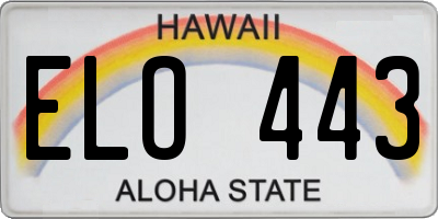 HI license plate ELO443