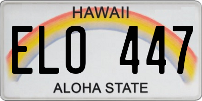 HI license plate ELO447