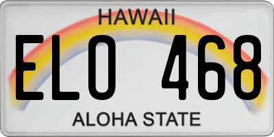 HI license plate ELO468