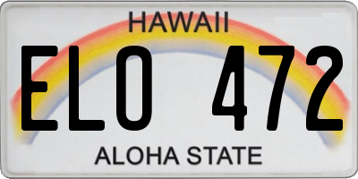 HI license plate ELO472