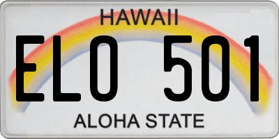 HI license plate ELO501