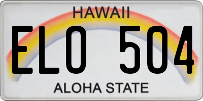 HI license plate ELO504