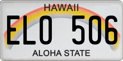 HI license plate ELO506