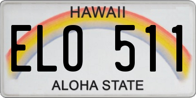HI license plate ELO511