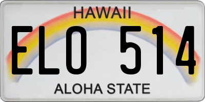 HI license plate ELO514