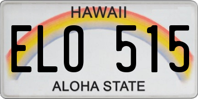 HI license plate ELO515