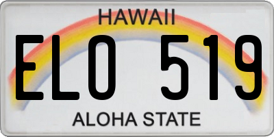 HI license plate ELO519