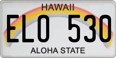 HI license plate ELO530