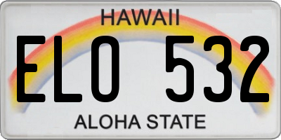 HI license plate ELO532