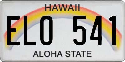 HI license plate ELO541
