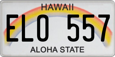 HI license plate ELO557