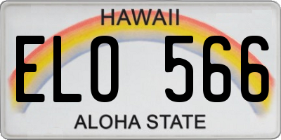 HI license plate ELO566