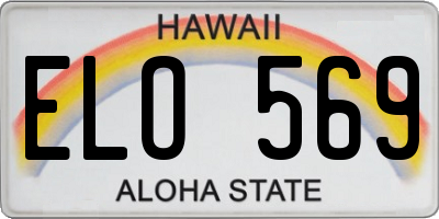 HI license plate ELO569