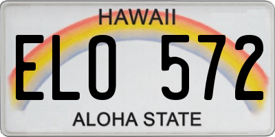 HI license plate ELO572