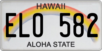 HI license plate ELO582