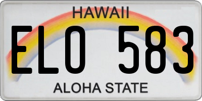 HI license plate ELO583