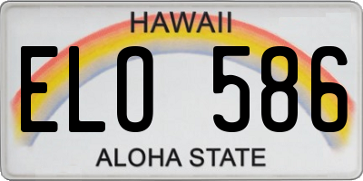 HI license plate ELO586