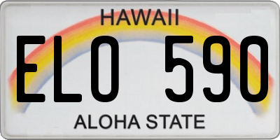 HI license plate ELO590