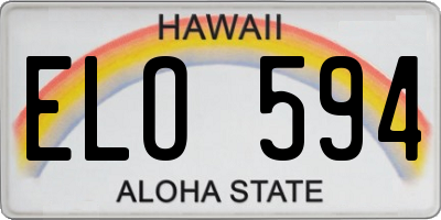 HI license plate ELO594