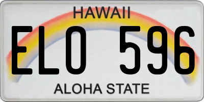 HI license plate ELO596