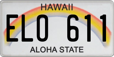 HI license plate ELO611