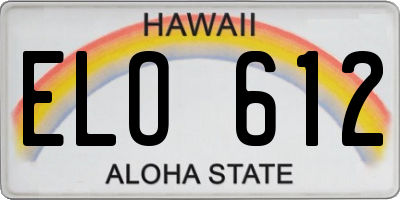 HI license plate ELO612
