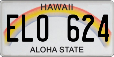 HI license plate ELO624