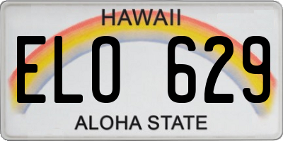 HI license plate ELO629