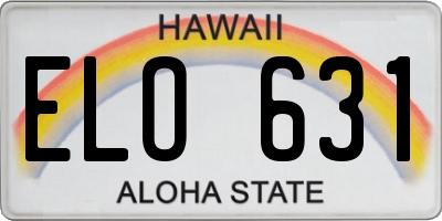 HI license plate ELO631