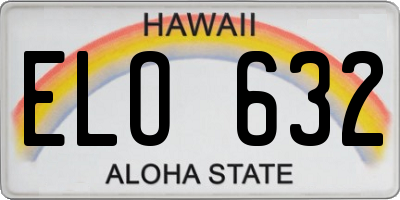HI license plate ELO632