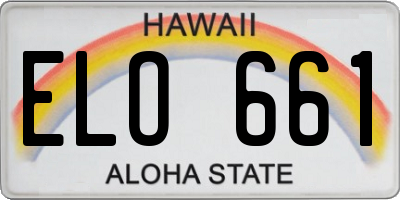 HI license plate ELO661