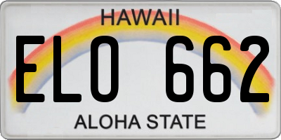 HI license plate ELO662