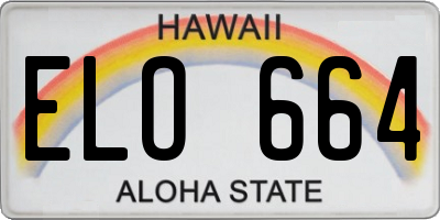 HI license plate ELO664